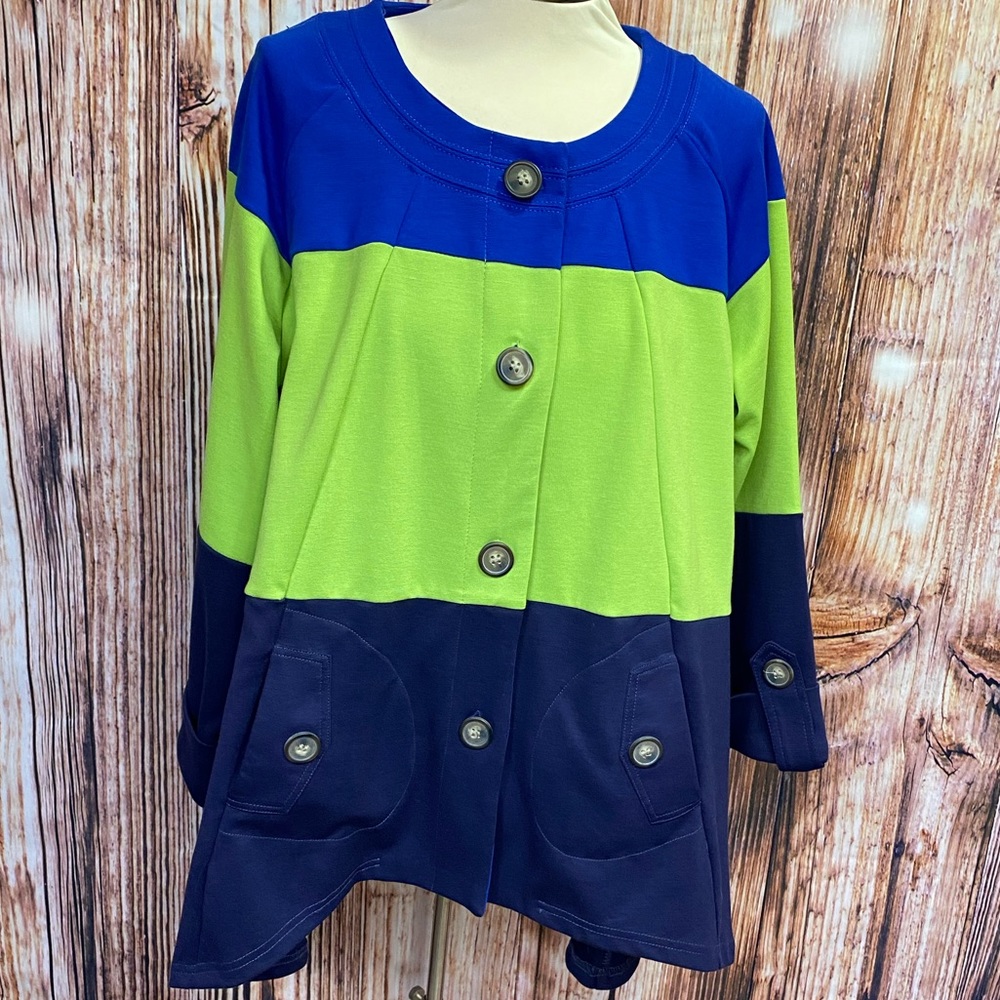 For Cynthia Colorblock Swing Jacket‎